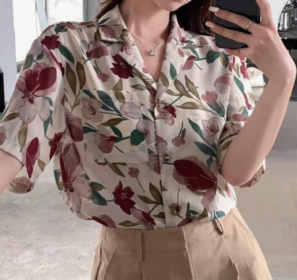 Leriya Fashion Oversized Shirt for Women – Korean Casual Short Sleeve Loose Fit Top | Plus Size Summer Wear for Girls & Women - Image 2