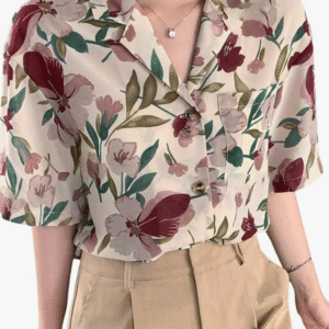 Leriya Fashion Oversized Shirt for Women – Korean Casual Short Sleeve Loose Fit Top | Plus Size Summer Wear for Girls & Women